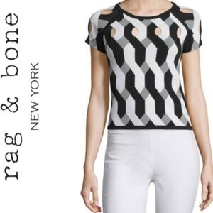Rag & Bone Geometric Short Sleeve Top